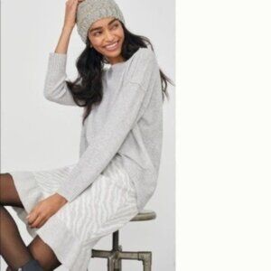 Anthropologie Dolan Zebra Animal Print Grey Ruffled Knit Skirt NWT